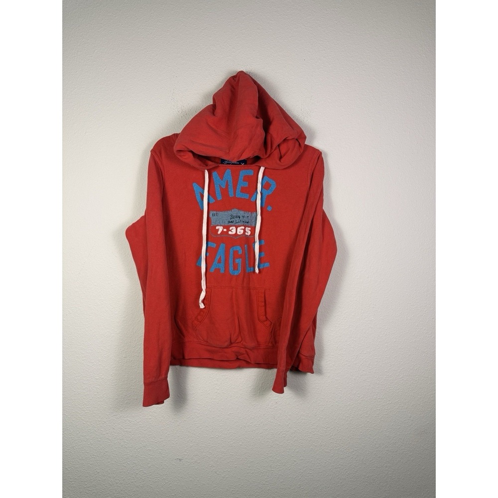 American Eagle Large  Red‎ distressed hoodie sweatshirt Y2K  Retro